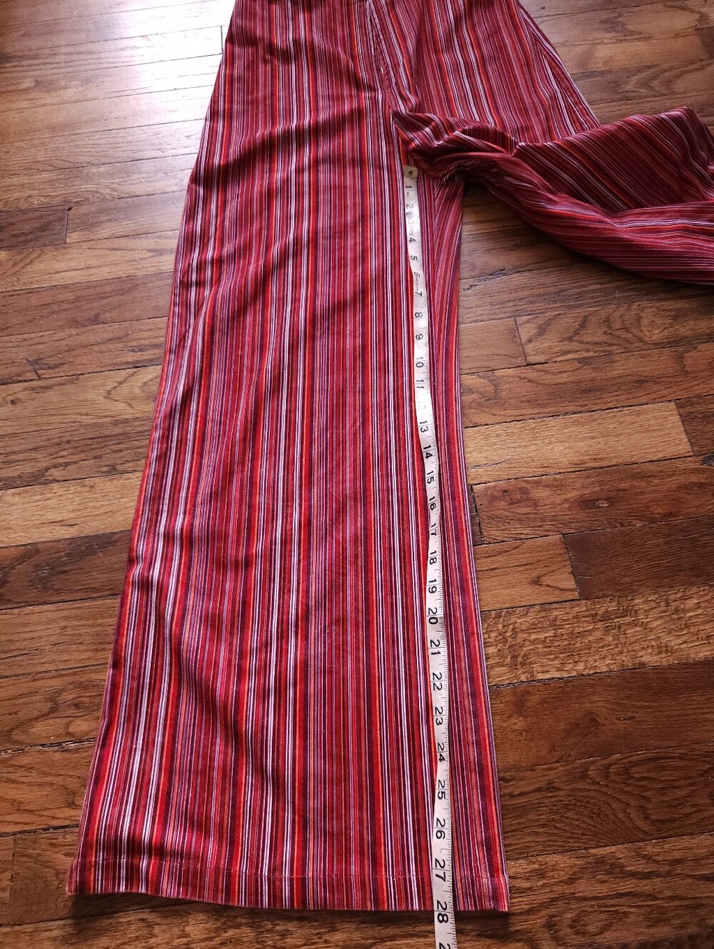 Cider Red Striped Wide Leg Jumpsuit • Vintage-Style 70s Disco Boho - Picture 7 of 11